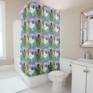 Three Brahmas Shower Curtain