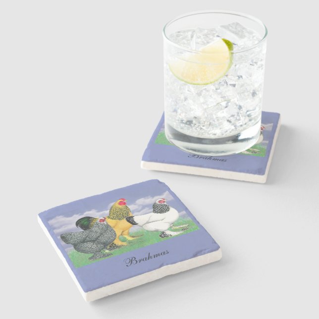 Three Brahmas Stone Coaster (Side)
