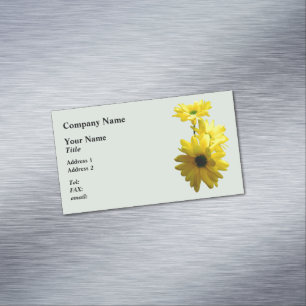 Three Bright Yellow Daisies Magnetic Business Card