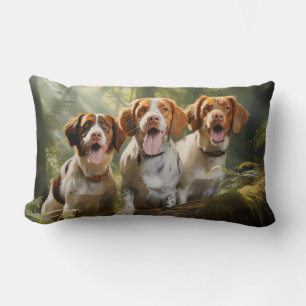 Three Brittany Spaniel Lumbar Cushion