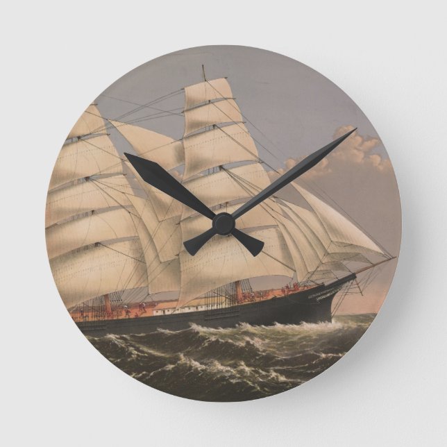 Three Brothers Ship Round Clock (Front)