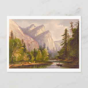 Three Brothers Yosemite Vintage Prang Lithograph Postcard