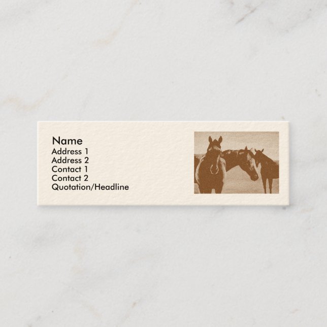 "Three Brown Horses" Customised Profile card (Front)
