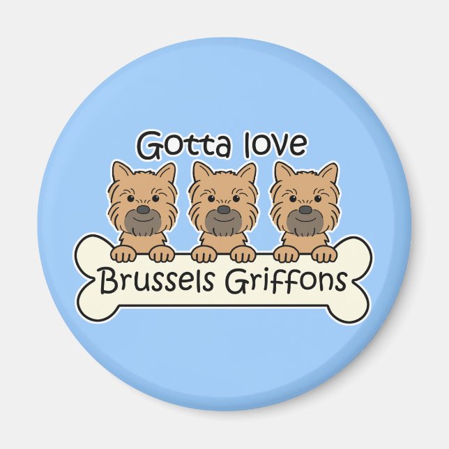 Three Brussels Griffons Magnet (Front)