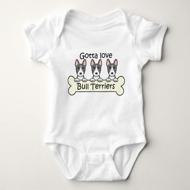 Three Bull Terriers Baby Bodysuit (Front)