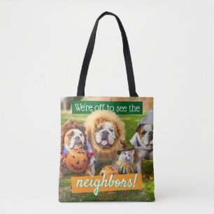 Three Bulldogs in Costumes Tote Bag