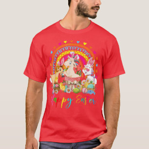 Three Bunny Goat Easter Flower Bunny Goat T-Shirt