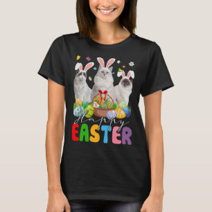 Three Bunny Ragdoll Cats & Easter Egg Basket Easte T-Shirt