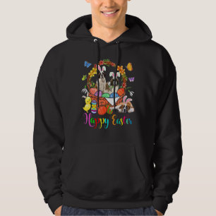 Three Bunny St. Bernard Dogs In Easter Eggs Basket Hoodie