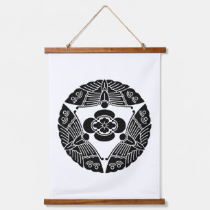 Three butterflies with mokko hanging tapestry