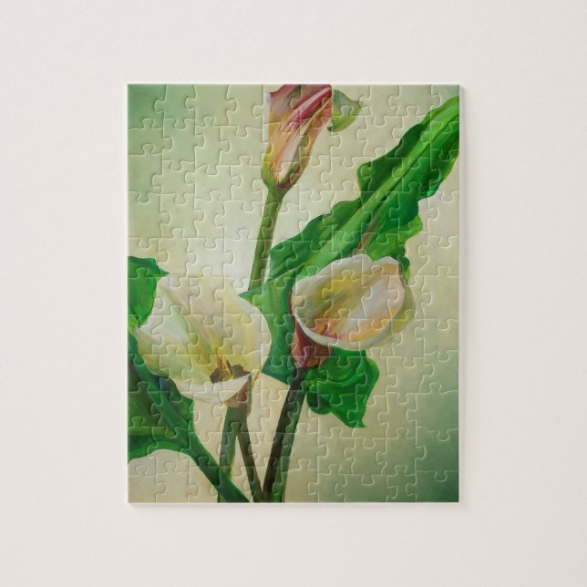 Three Calla Lilies Stunning Botanical Acrylic  Jigsaw Puzzle (Vertical)