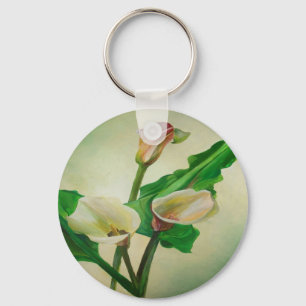 Three Calla Lilies Stunning Botanical Acrylic Key Ring