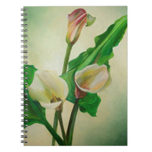 Three Calla Lilies Stunning Botanical Acrylic Notebook