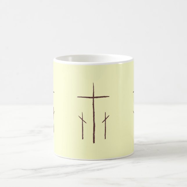 Three Calvary Christian Crosses Coffee Mug (Center)