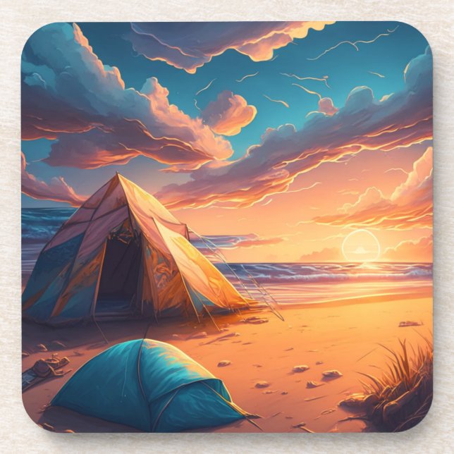 Three Camping Scenes Coaster (Front)
