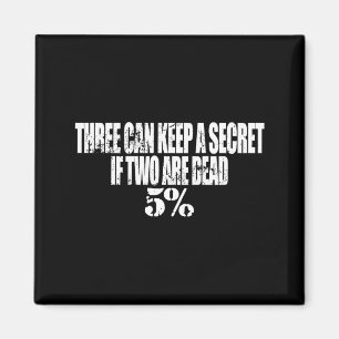 Three Can Keep A Secret If Two Are Dead 50% Funny Magnet