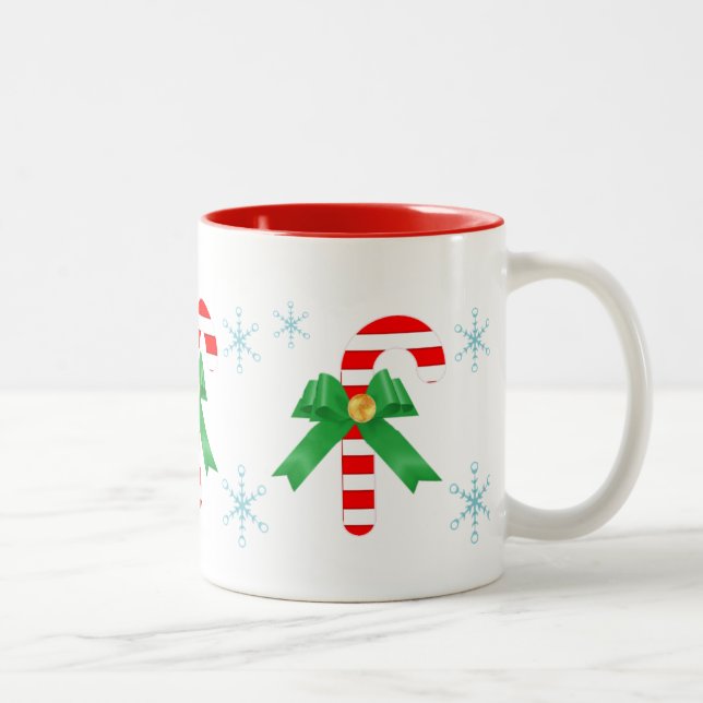 Three candy canes Two-Tone coffee mug (Right)