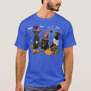 Three Cane Corso Dogs Witch Halloween Mummy Scary T-Shirt