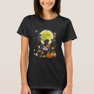 Three Cane Corso Dogs Witch Scary Mummy Halloween T-Shirt