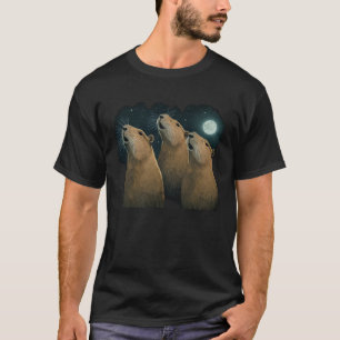 Three Capybaras and Moon  Capibara Capybara Costum T-Shirt