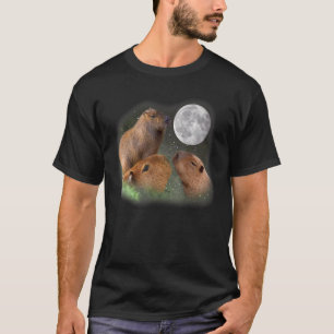 Three Capybaras And Moon  Capybara Humour Parody T-Shirt
