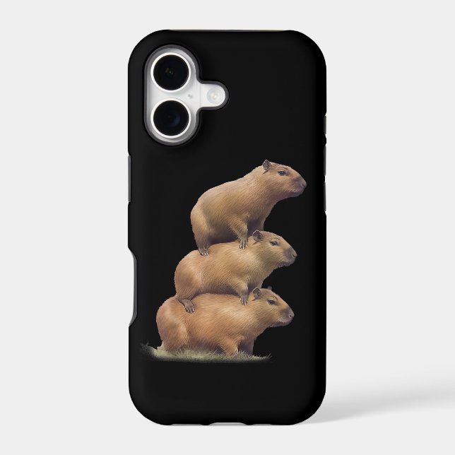 Three Capybaras Funny Capybara Humour Stack Animal (Back)