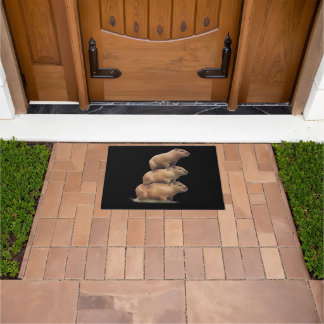 Three Capybaras Funny Capybara Humour Stack Animal Doormat