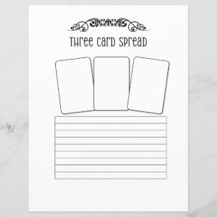 Three Card Tarot Spread Sheet