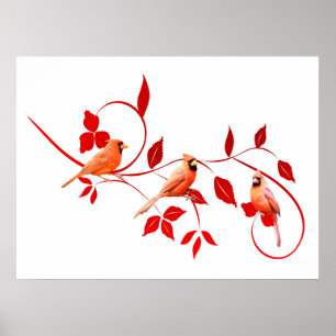 Three Cardinals Poster