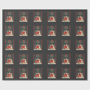 Three Cat Funny Christmas Cat Ugly Xmas Sweater Me Wrapping Paper