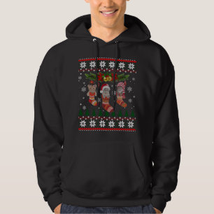 Three Cat In Sock Funny Christmas Cat Ugly Xmas Sw Hoodie