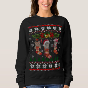 Three Cat In Sock Funny Christmas Cat Ugly Xmas Sw Sweatshirt