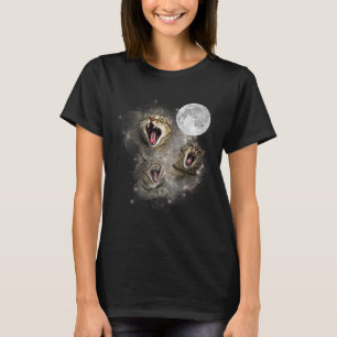 Three Cat Meow Moon Funny Weird Cursed Meme  T-Shirt