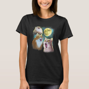 Three Cat Moon 3 Wolfs Funny Parody T-Shirt