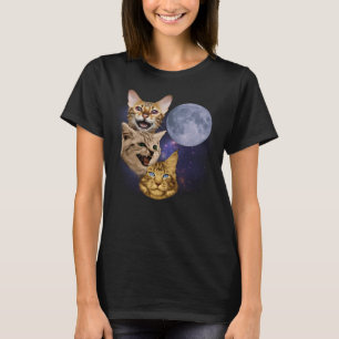 Three Cat Moon Three Wolves Kitten T-Shirt