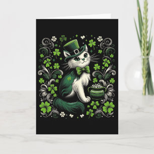 Three Cat St Patricks Day Kitty Kitten Lover Irish Card