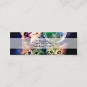 Three cats and the moon mini business card
