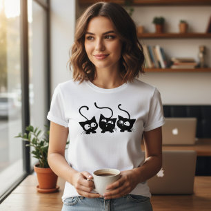 Three Cats Black Women’s  Tri-Blend Shirt