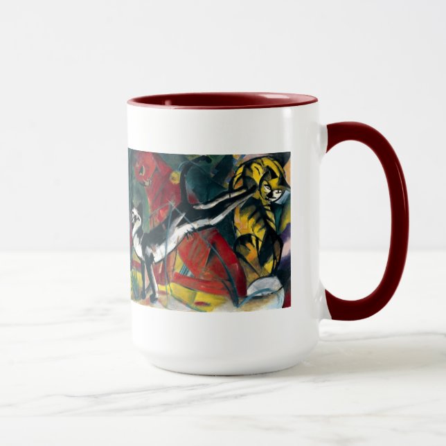 Three Cats by Franz Marc Beverage Mug (Right)