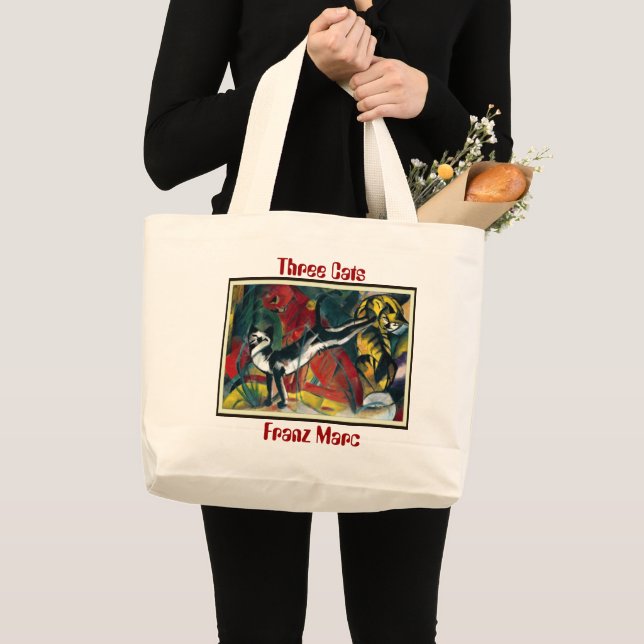Three Cats by Franz Marc - Canvas Tote Bag (Front (Product))