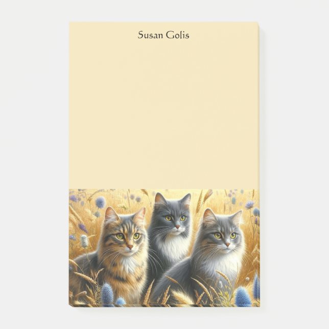 Three Cats Cat Lover Post-It Notes (Front)