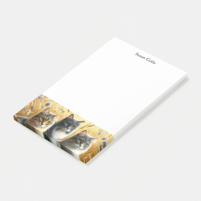 Three Cats Cat Lover Post-It Notes (Angled)