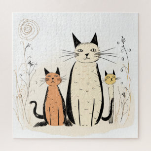 Three Cats Family Puzzle