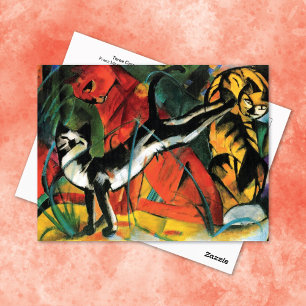 Three Cats Franz Marc Abstract Postcard