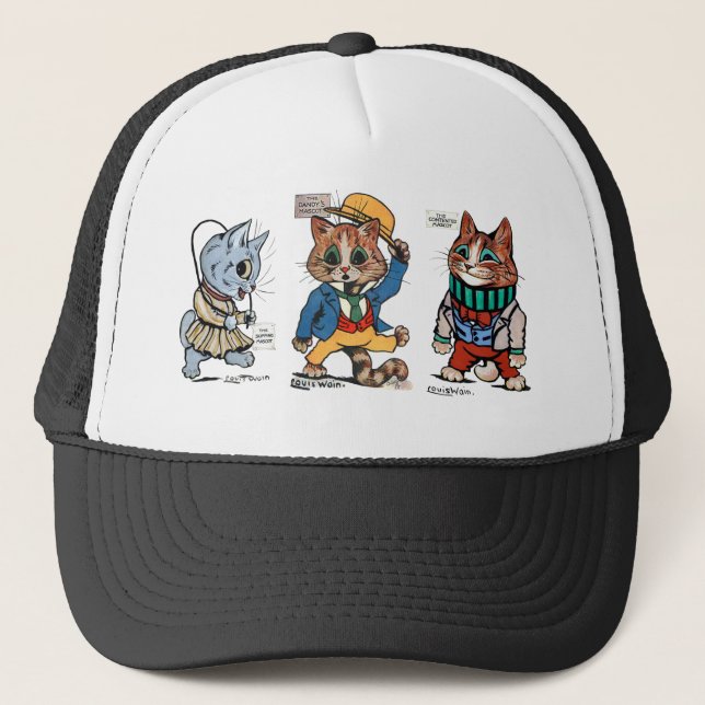 Three Cats, Louis Wain Trucker Hat (Front)
