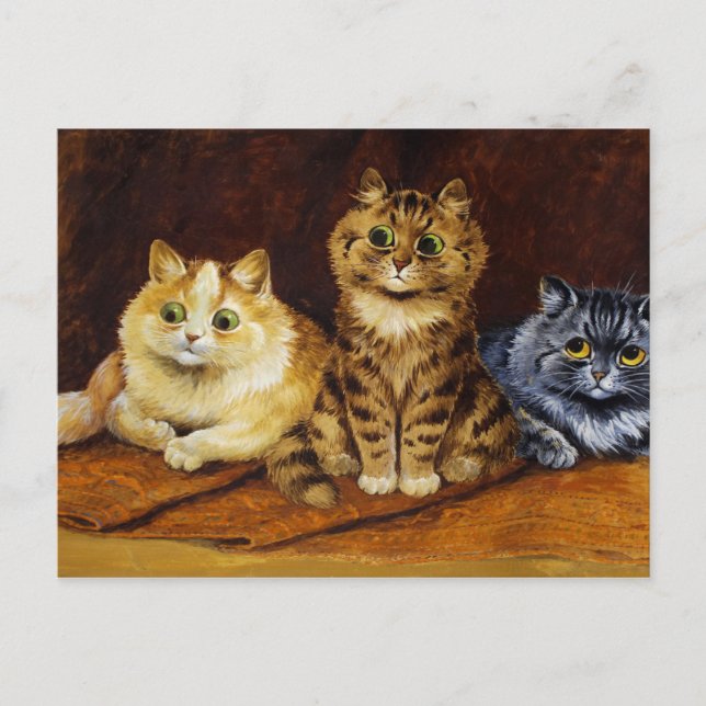 Three Cats on a Persian Rug by Louis Wain Postcard (Front)