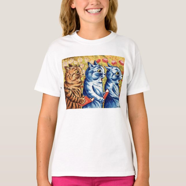 Three cats singing by Louis Wain  T-Shirt (Front)