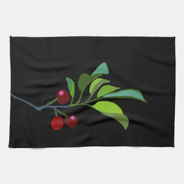 Three Cherry Tree Limb Tea Towel (Horizontal)