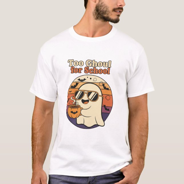 Three Chibi Witches Brewing Potion with Cat,  T-Shirt (Front)