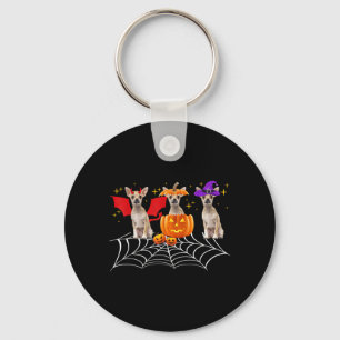 Three Chihuahua Dogs Halloween Shirt Dog Halloween Key Ring